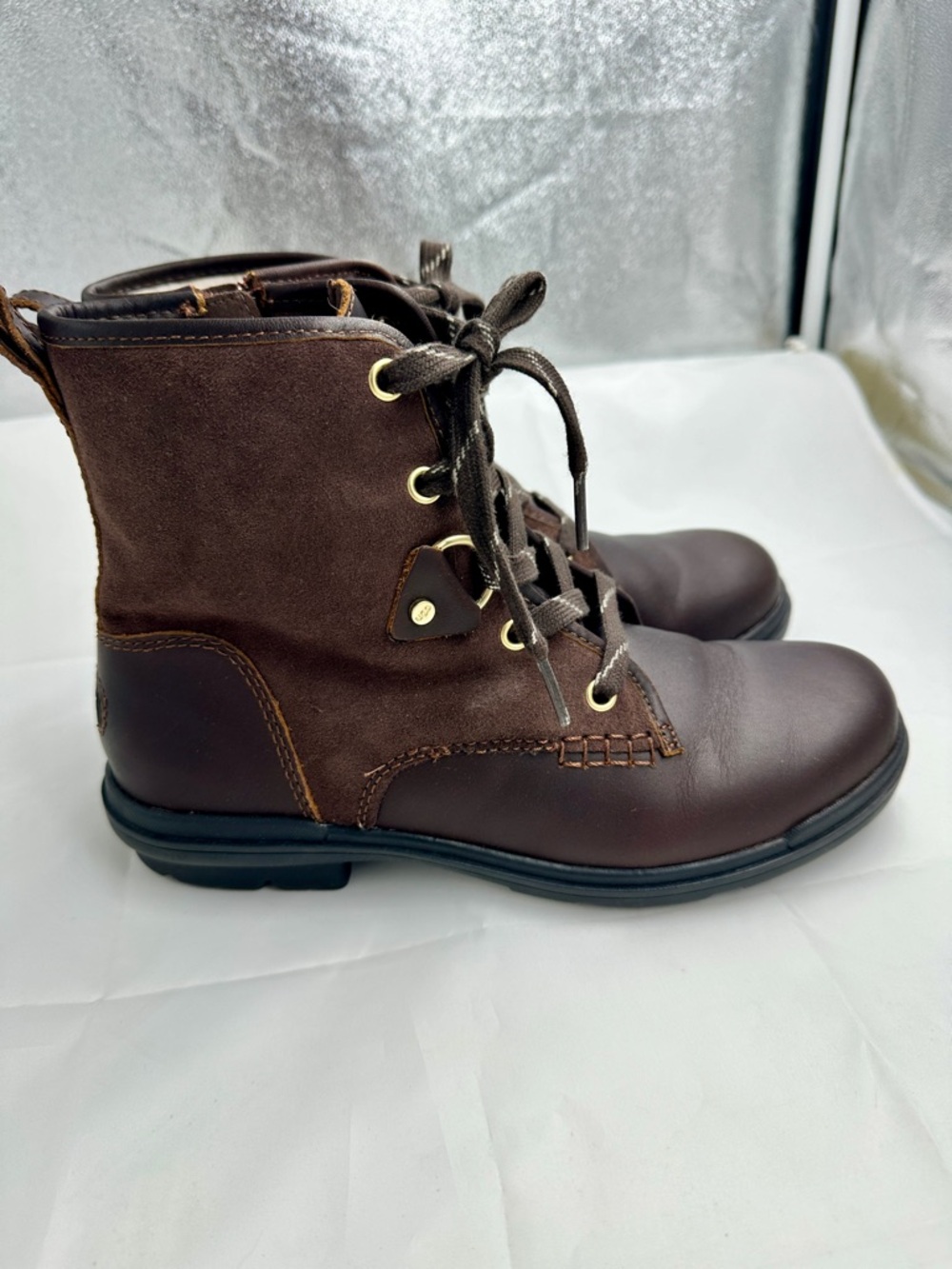 UGG Hapsburg Hiker Boot Dark Brown Lace-Up Leather & Suede Boots